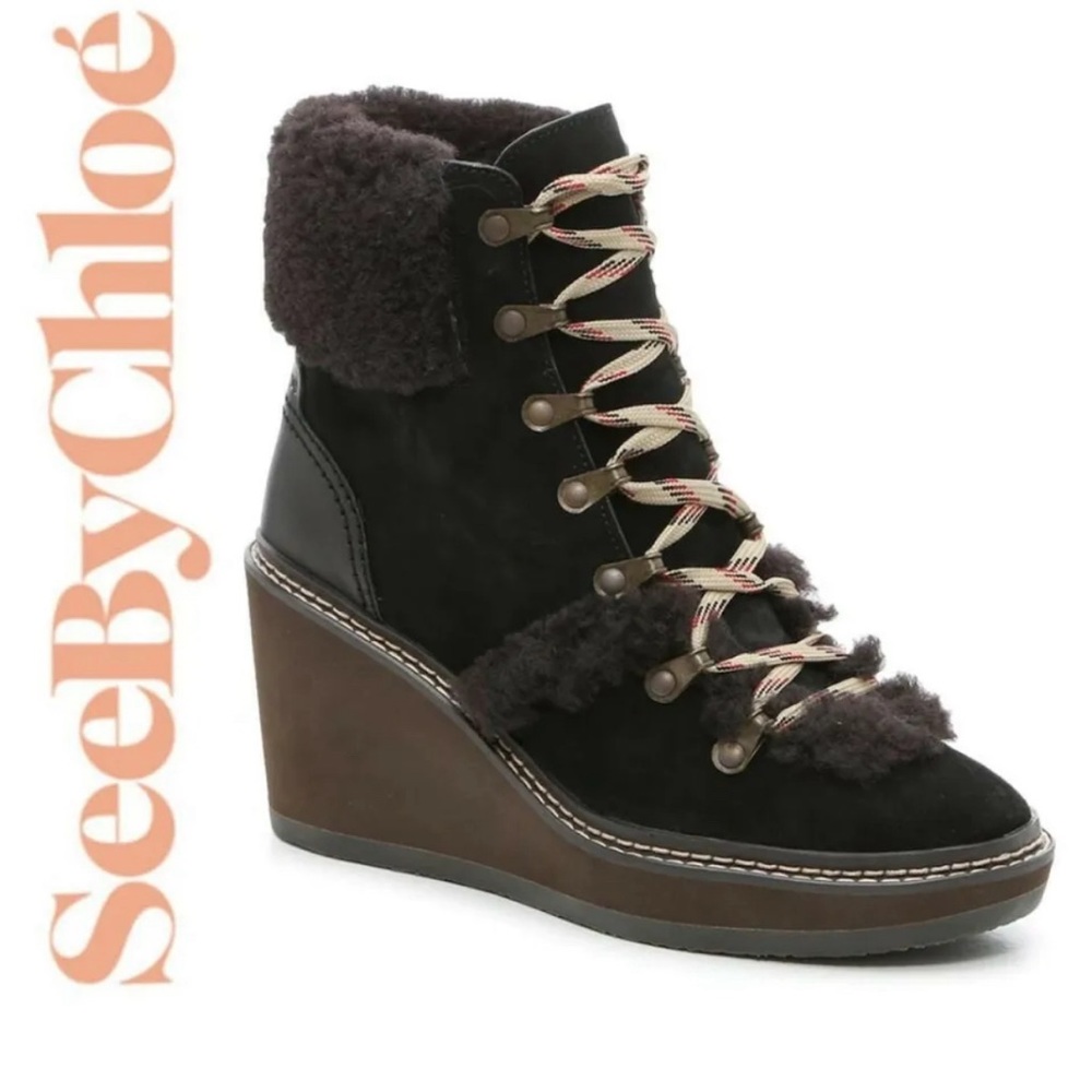 BNIB See By Chloe Wedge Boots